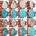 AAA 1900 Ct Natural White Buffalo/Blue Turquoise Designer Mix Cabochon Gemstones