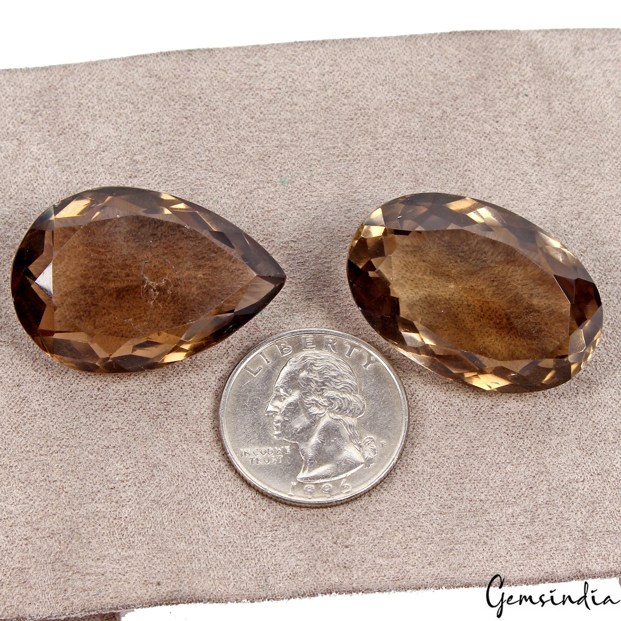 137.50Ct Natural Unheated Brown Smoky Quartz Oval Pear Cut Loose Gemstones~ 2 Pc