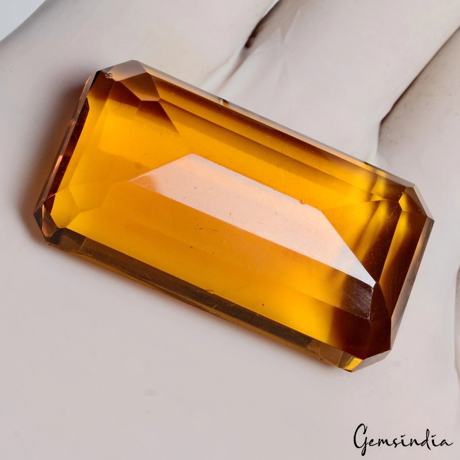 156.25 Cts Hydro Golden Orange Tourmaline Octagon Cut Loose Rare Gem For Pendant