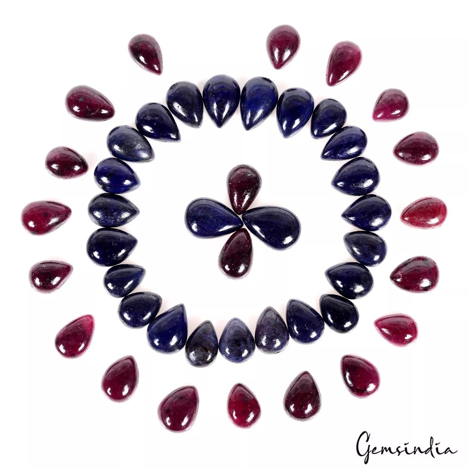 Ruby Lot, Cabochon, Color Enhanced — 45 Pieces, 12mm to 16mm, 400 Ct