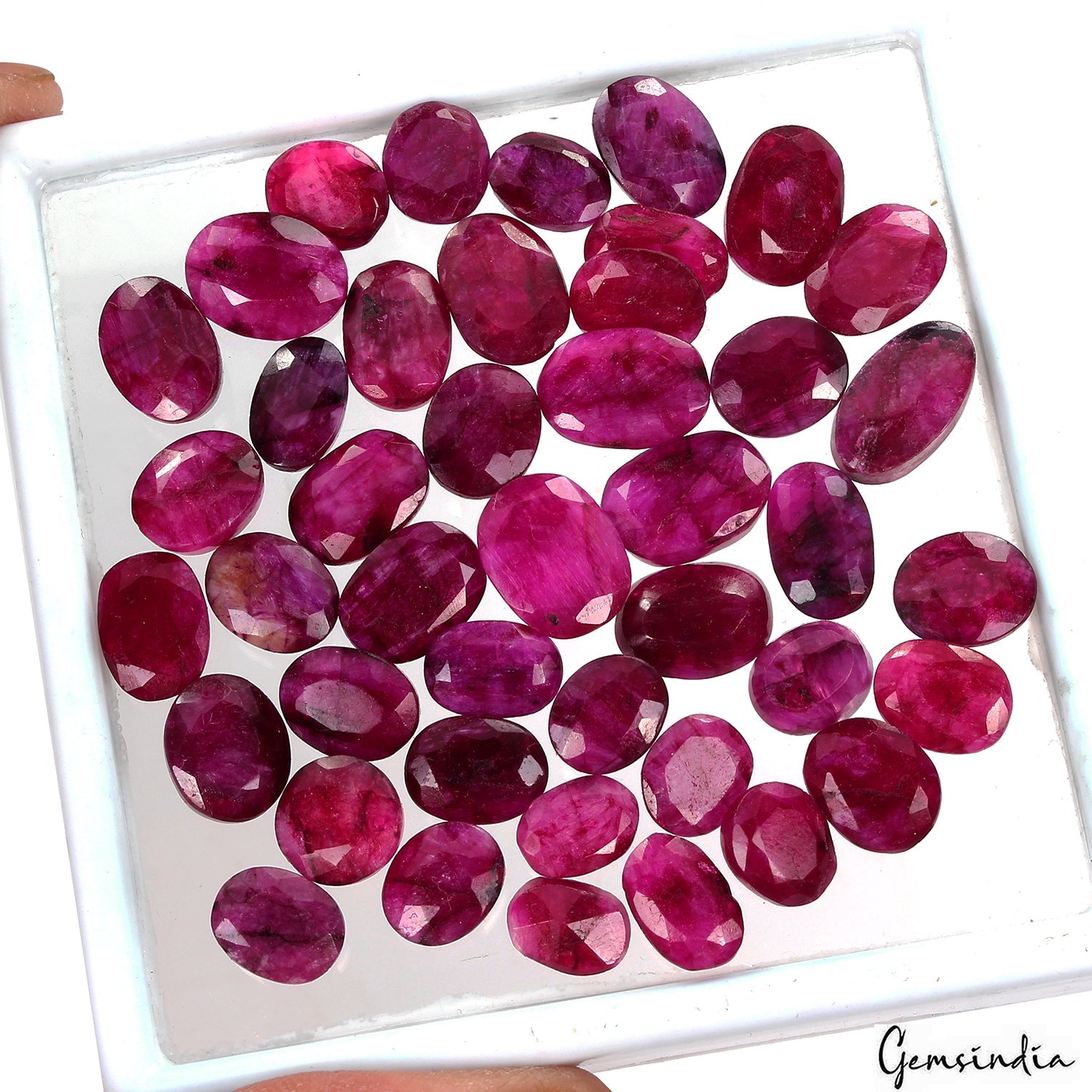 217.70 Ct Natural Red Pink Beryl Oval Cut Faceted Loose Wholesale Gemstone Lot