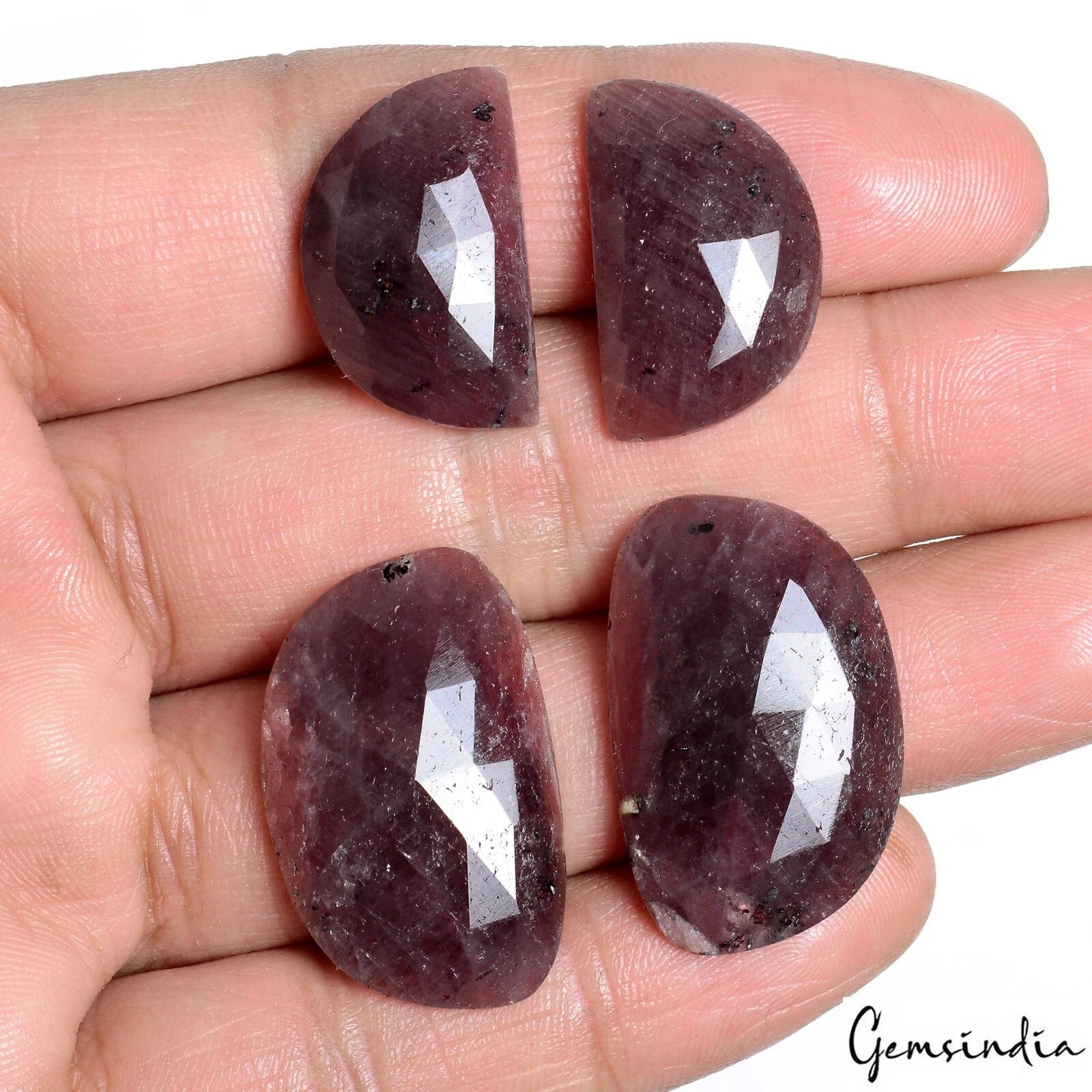 94.20 Cts/2 Pair Natural Untreated Ruby Fancy Checker cut Loose Gems For Jewelry