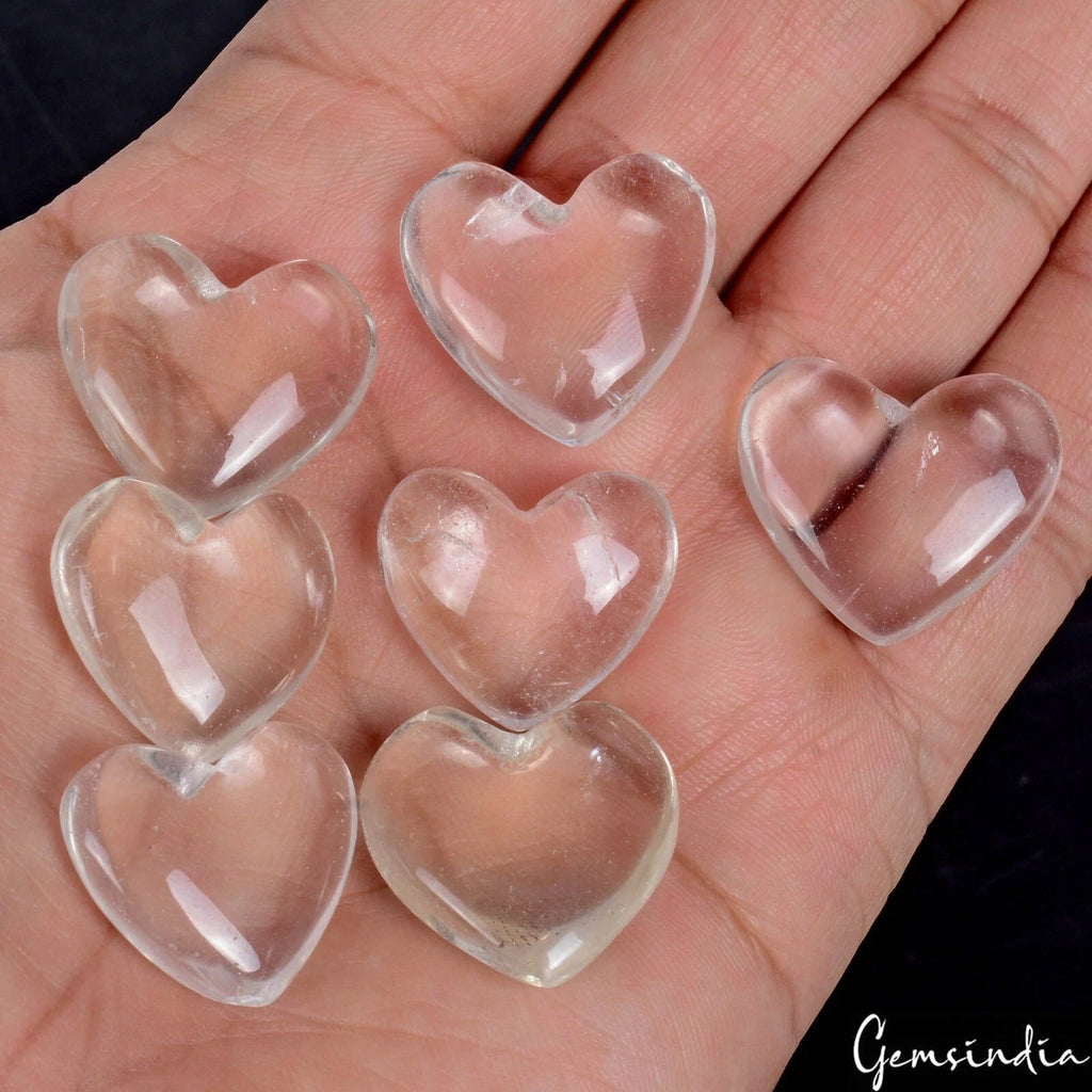 7 Heart Of White Quartz Healing Crystal Stones Reiki Chakra Collection 196.90 Ct