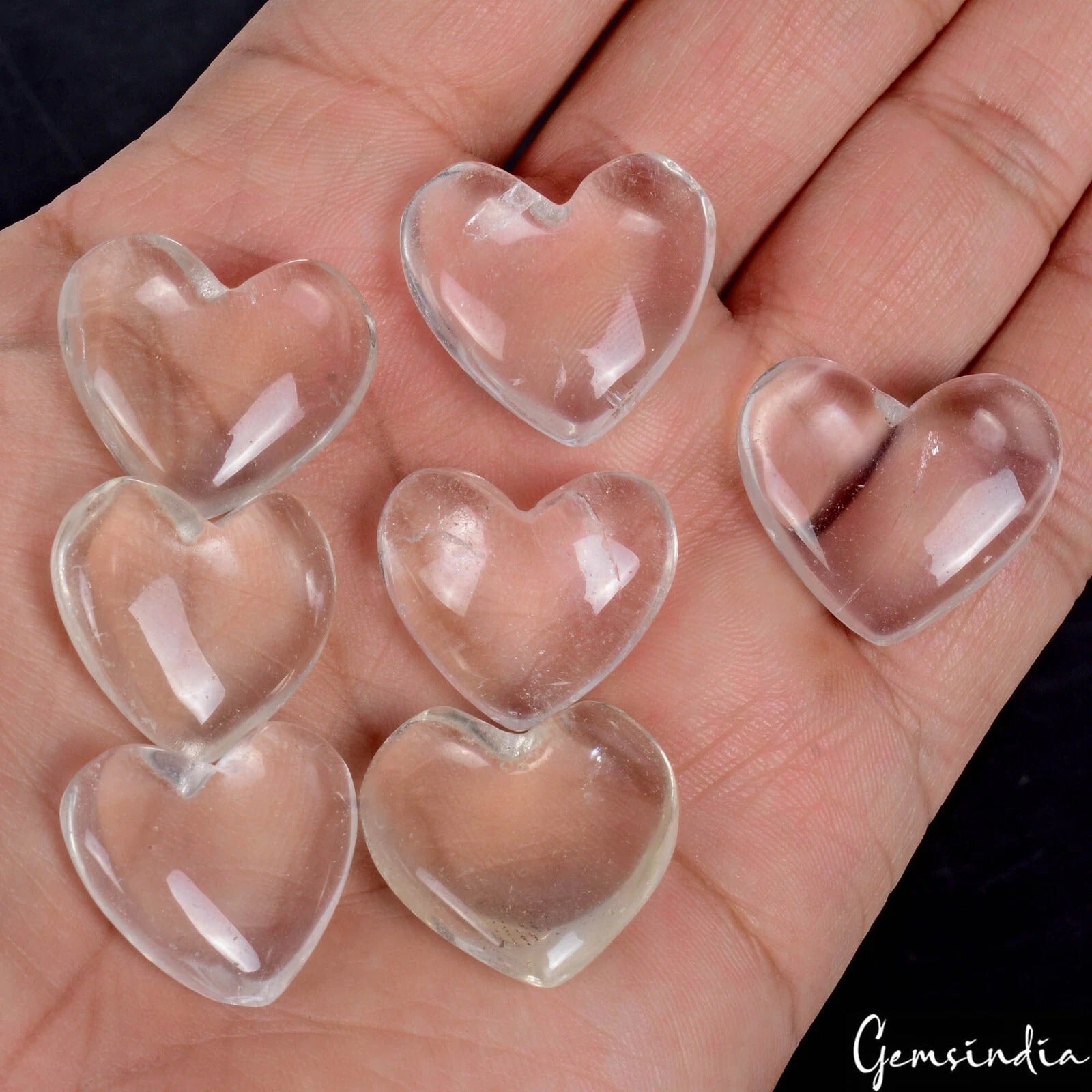 7 Heart Of White Quartz Healing Crystal Stones Reiki Chakra Collection 196.90 Ct