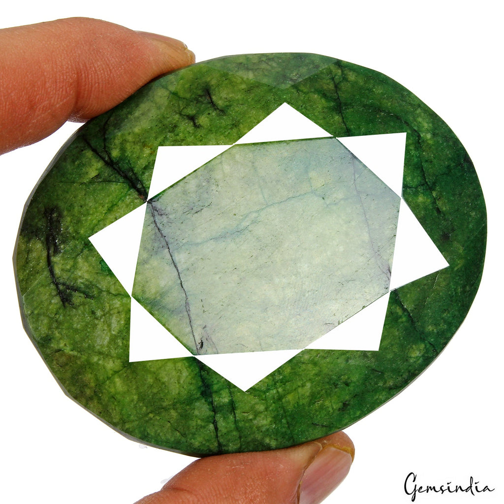 960 Ct Natural Green Emerald Oval Cut Faceted Earth Mined Gems From Colombia