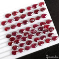 Certified 300 Ct/53 Pcs Natural African Ruby Pear Faceted Loose Gems For Jewelry