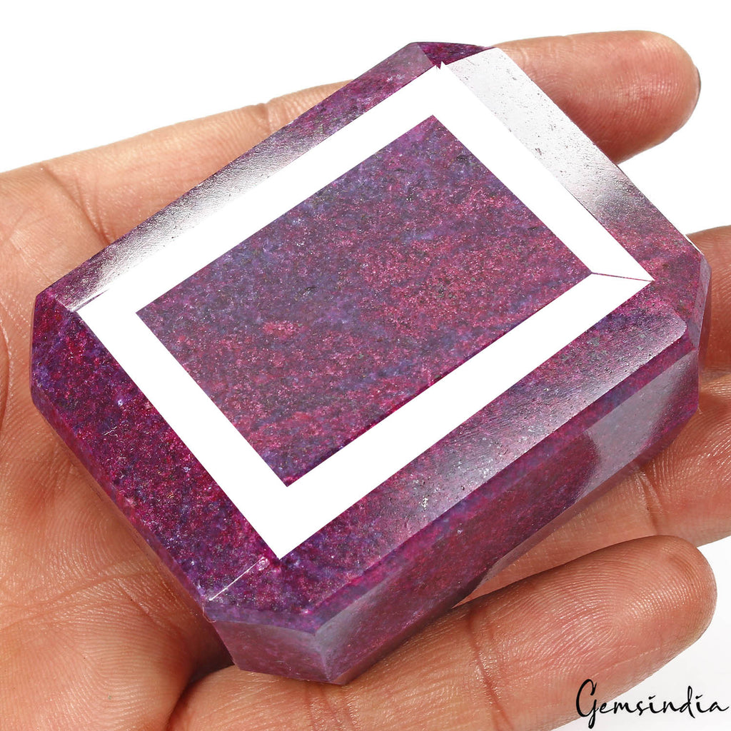 Share Certified 1480 Cts Natural Dark Red Ruby Octagon Huge Size Loose Earth min