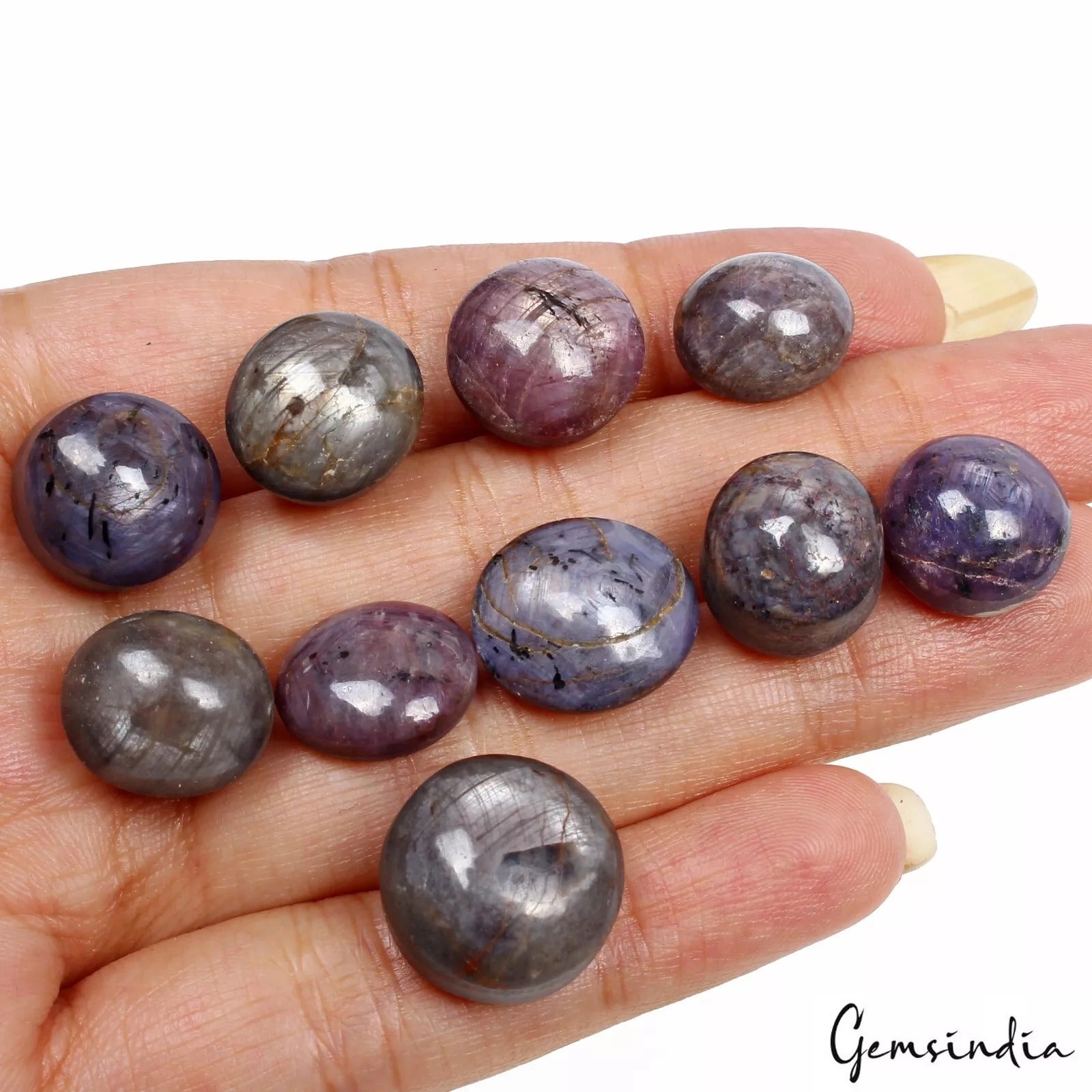 Natural Star Ruby 206.50 Ct Rarest Mix Cabochon Unheated Loose Gemstones 13-16mm