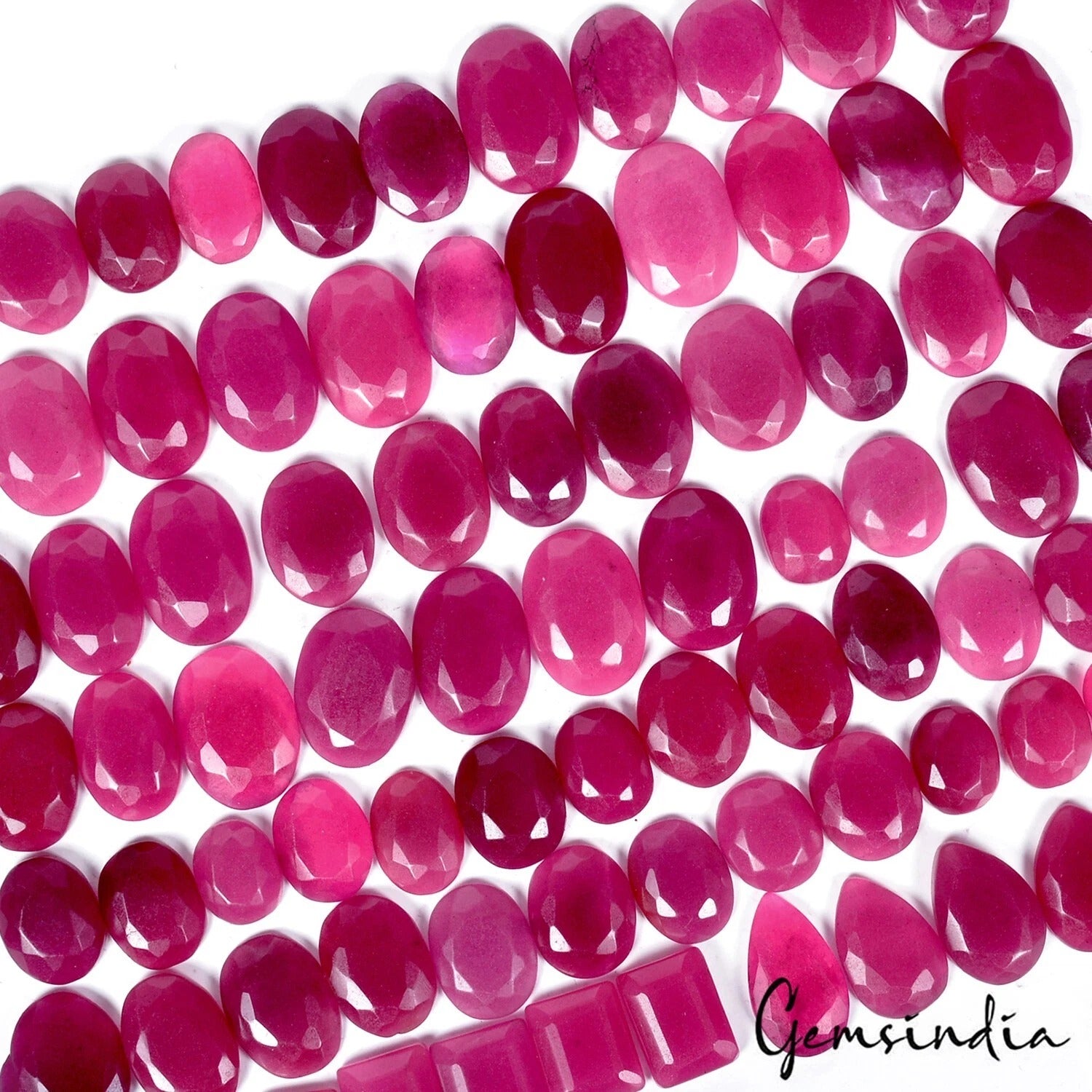 Onyx Lot, Loose Gemstone, Oval, Pear & Octagon Faceted Cut, Color Enhanced — 80 Pieces, 20mm to 34mm, 2680 Ct