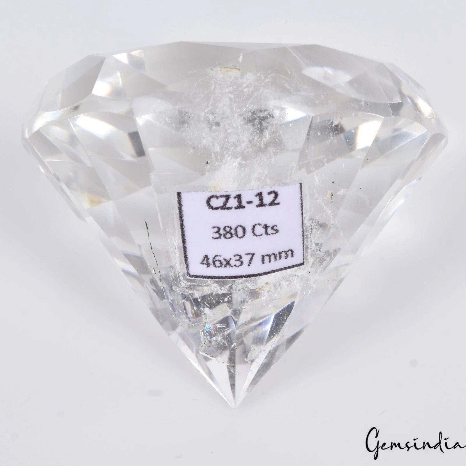 Certified 380 Cts Natural Untreated White Quartz Crystal Mineral Diamond Cut Gem