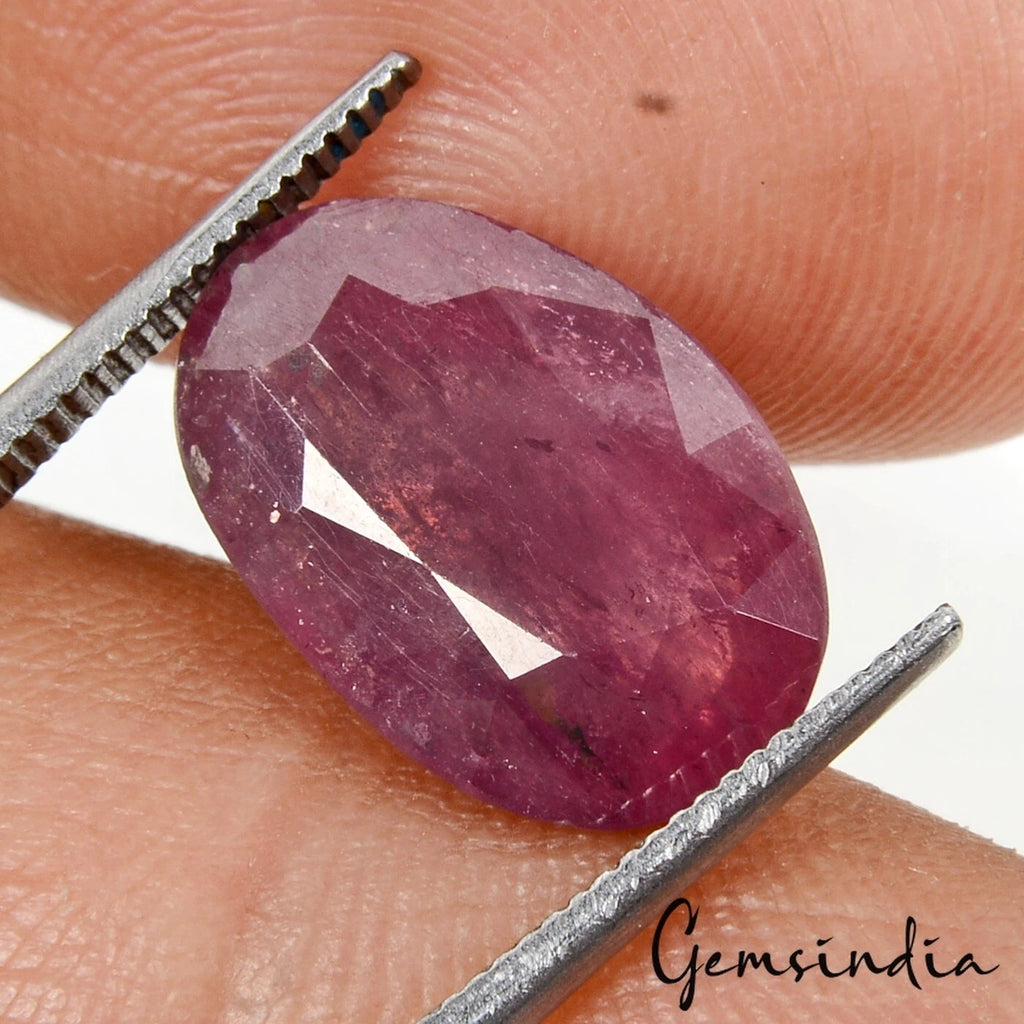 Ruby Loose Gemstone, Heated, Red — 14x9x5 mm, 7.40 Ct, Mozambique