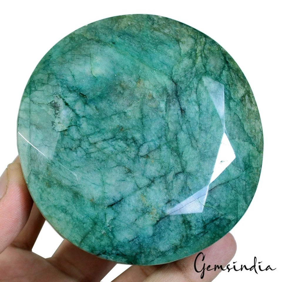 2170 Cts Natural Green Brazilian Emerald Uneven Round Faceted Earth Mined Gem