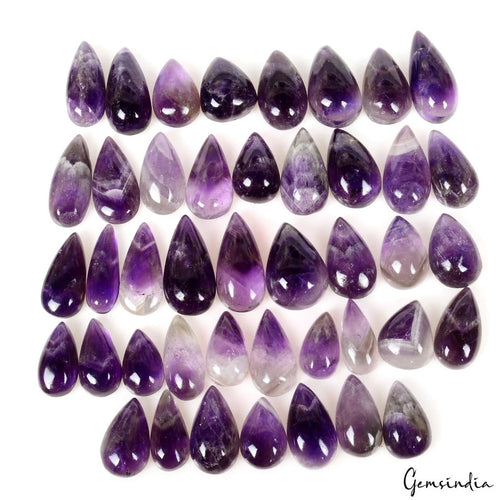 Amethyst Lot, Cabochon, Untreated, Purple — 43 Pieces, 14mm to 22mm, 350 Ct, Madagascar