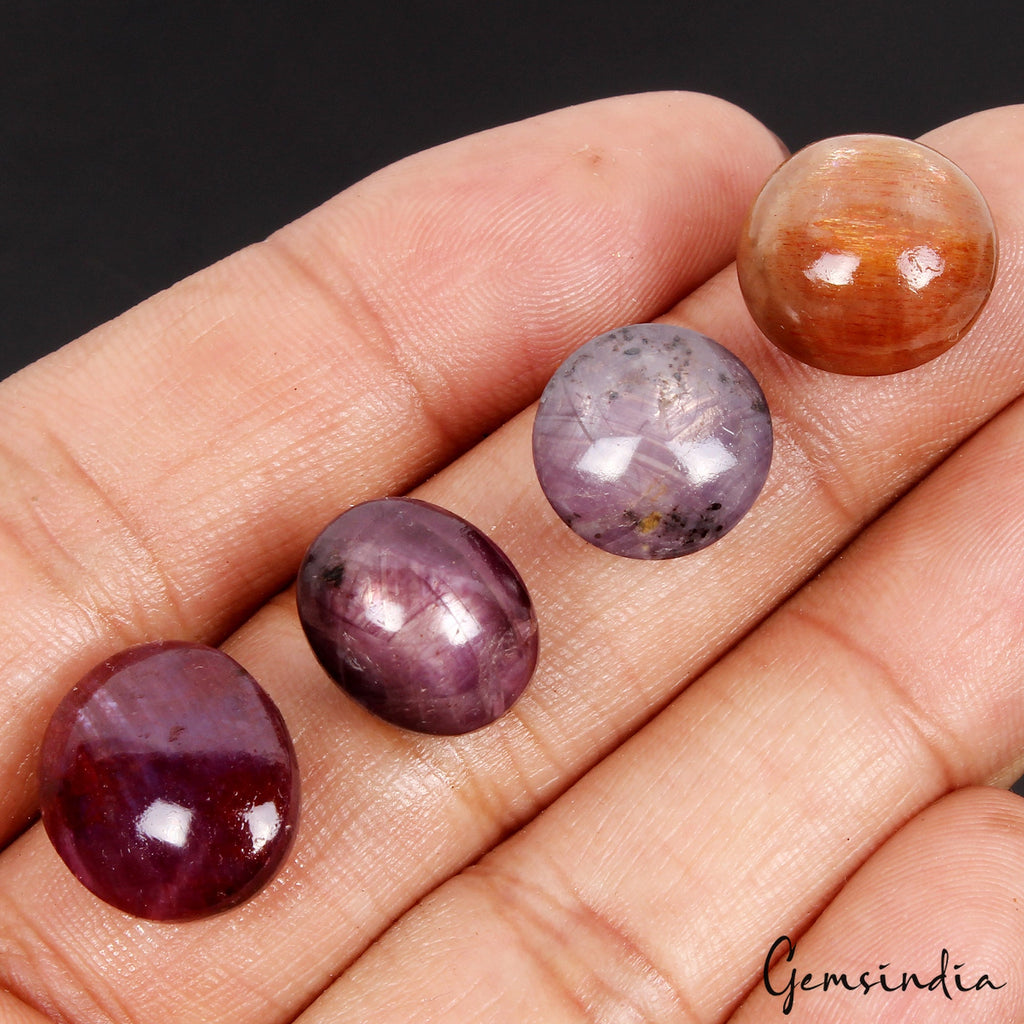 62.40 Cts Natural Untreated Star Ruby Oval Cabochon Loose 13-16mm Gemstones Lot