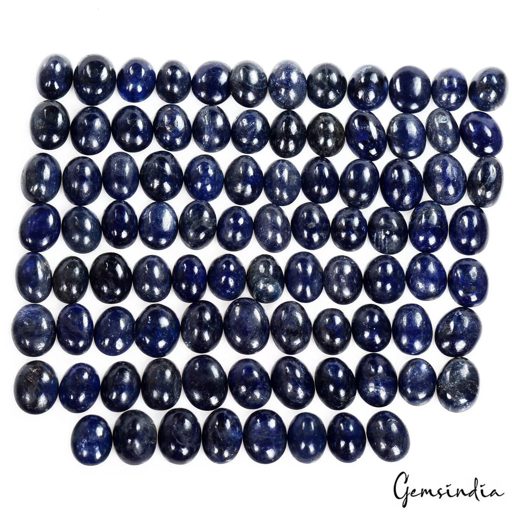 320 Cts/100 Pcs Natural Dark Blue Sapphire Oval Cab Loose Gems For Jewelry