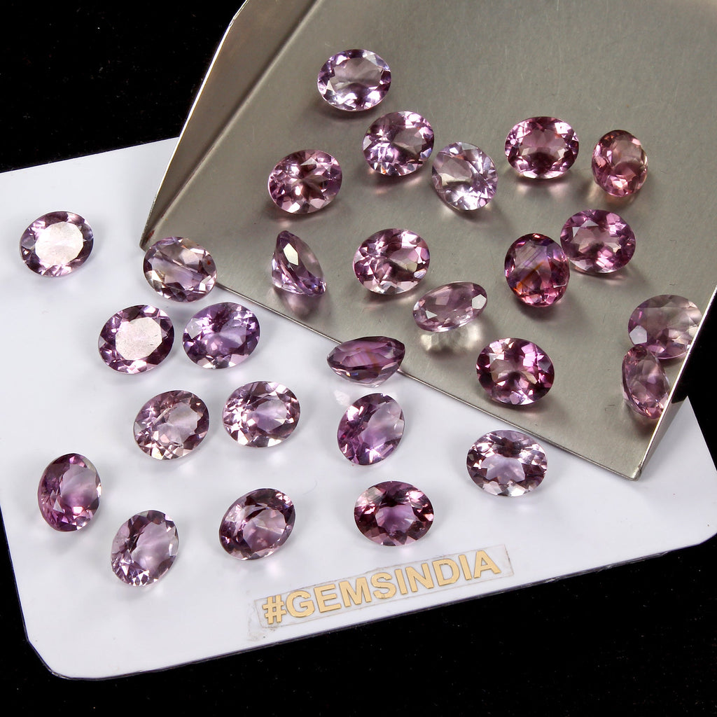 Oval Cut Natural Top Rich Purple Amethyst Brazil Lot 115.5ct 27pcs 12x10mm Gems