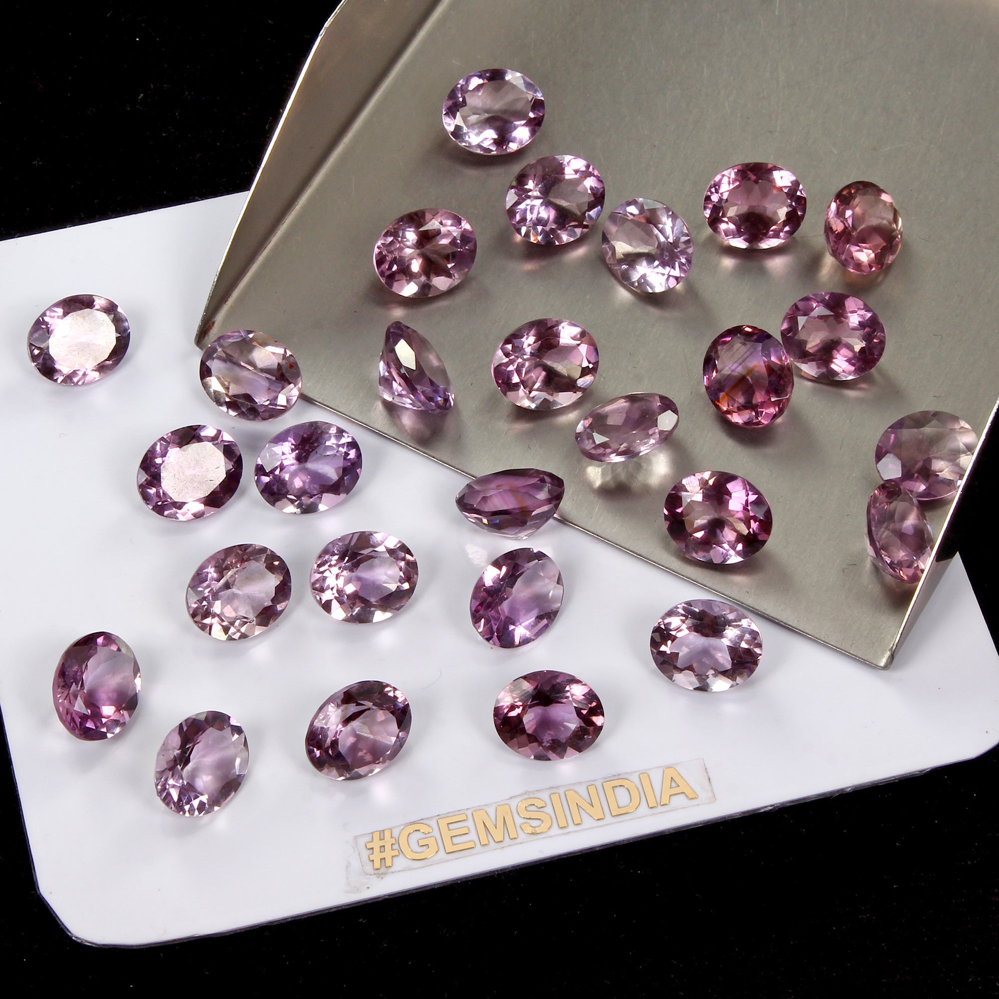 Oval Cut Natural Top Rich Purple Amethyst Brazil Lot 115.5ct 27pcs 12x10mm Gems