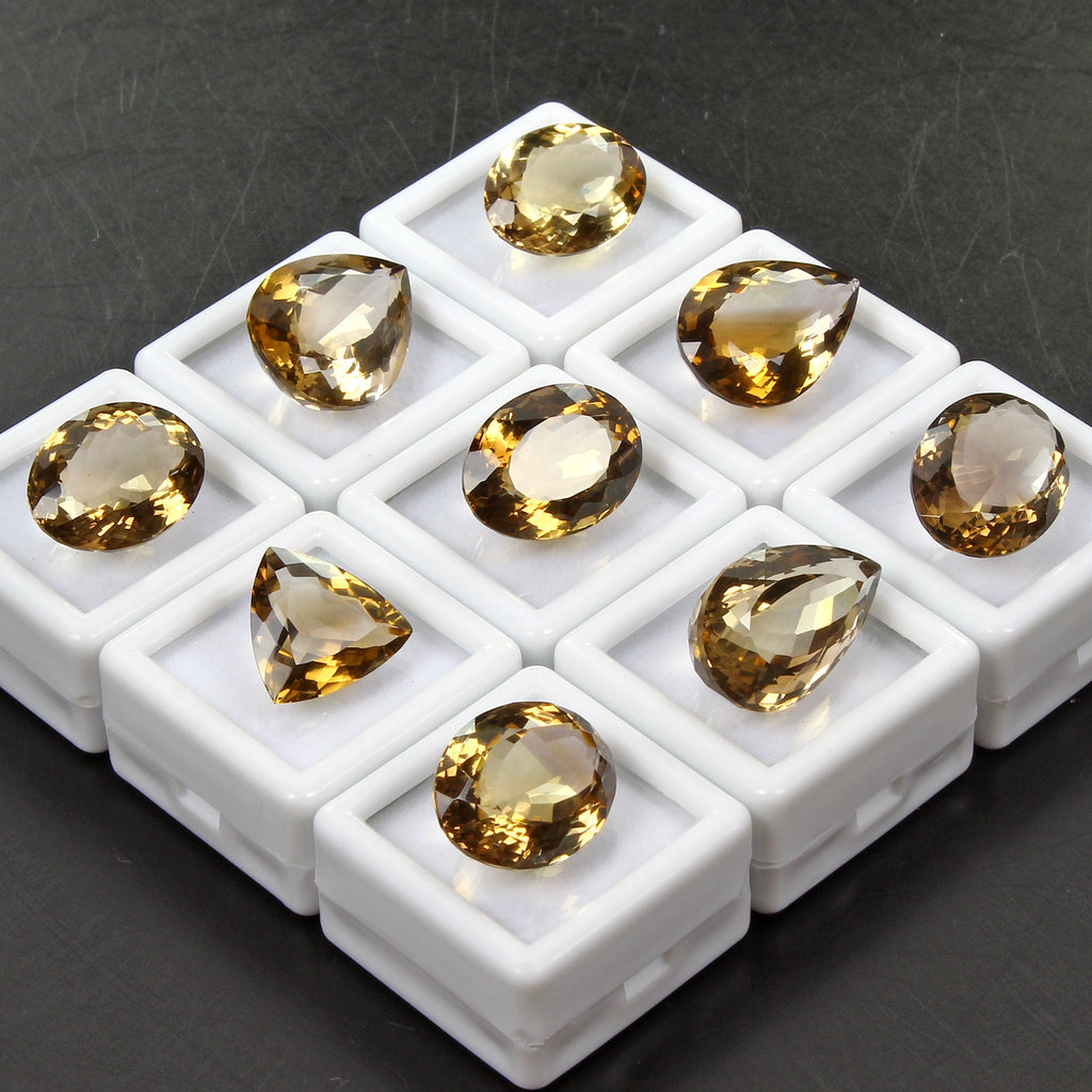 146.75 Cts Natural Golden Honey Citrine Mix Cut Loose Unheated Gemstones ~9 Pcs