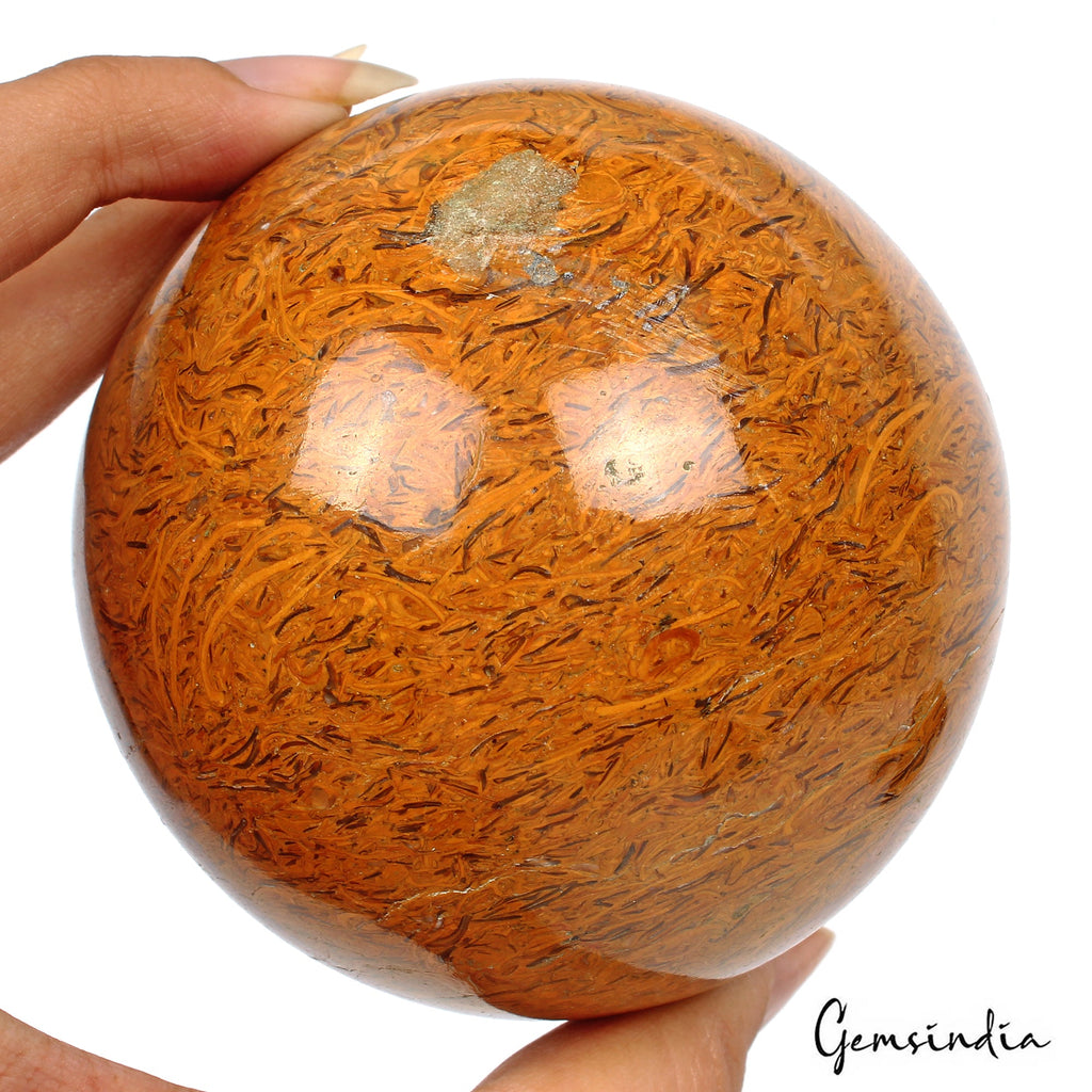 3530 Ct Natural Mariam Jasper Healing Crystal Mineral Sphere Gemstone With Stand