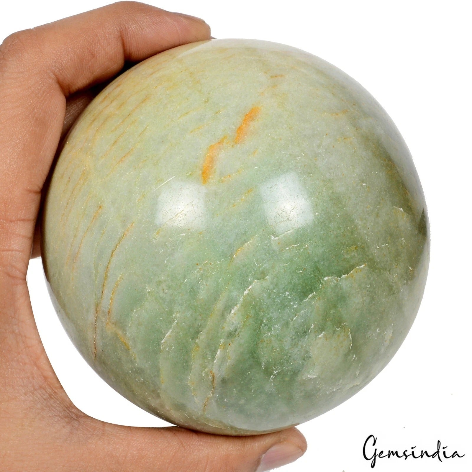 Aventurine Sphere, Green — 4 Inch in diameter, 1.4 Kg (7000 Ct), Madagascar