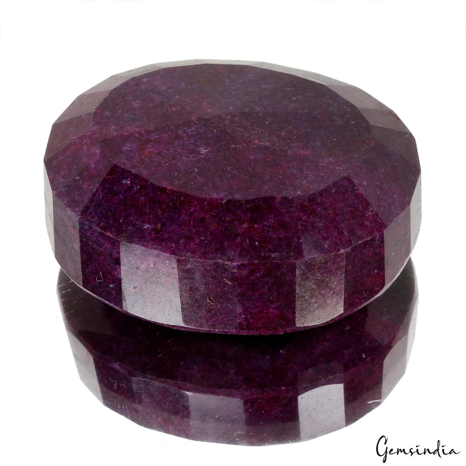 Ruby Loose Gemstone, Color Enhanced, Dark Red — 61x53x25 mm, 970 Ct, Africa