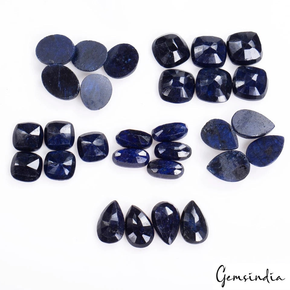 29 Pcs Natural Blue Sapphire Mix Checker Cut Loose Wholesale Jewelry Gemstones