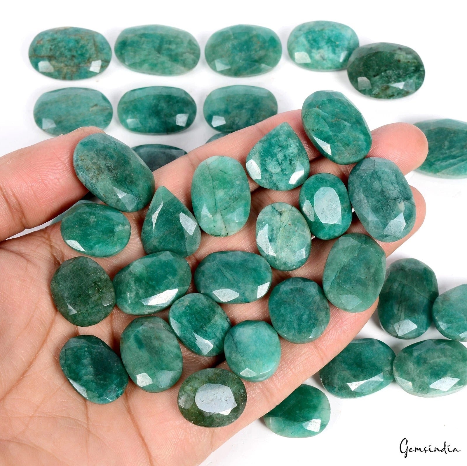 1000 Ct/39 P Natural Green Emerald From Brazil Loose 18-29mm Ring Size Gemstones