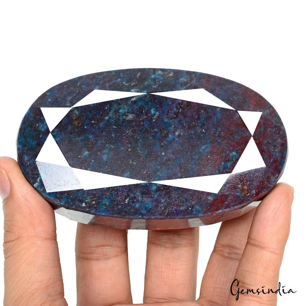 2230 Ct Natural Untreated Ruby Kyanite Oval Faceted Earth Mined Museum Size Gem