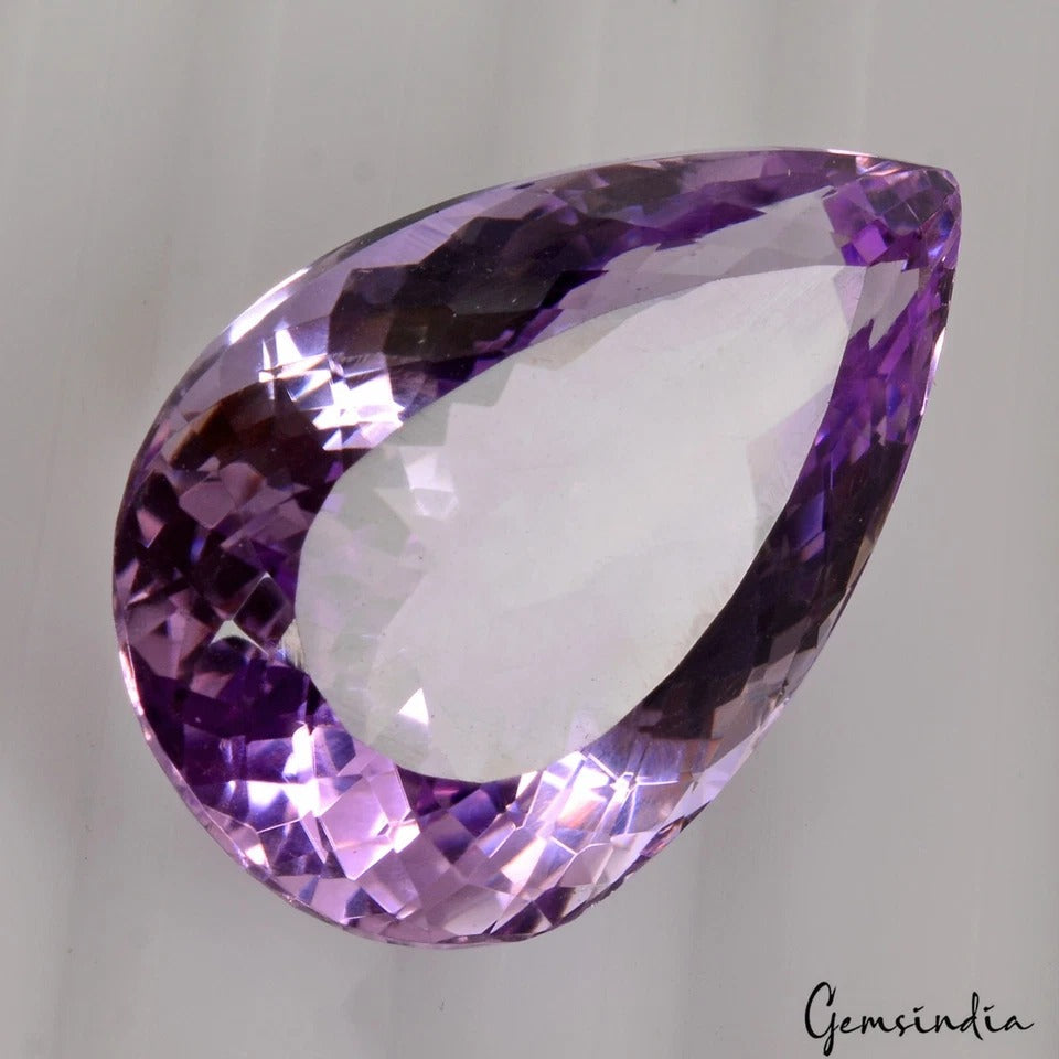VVS 38.70Ct Natural Amethyst Certified Huge Pendant Size Pear Untreated Gemstone
