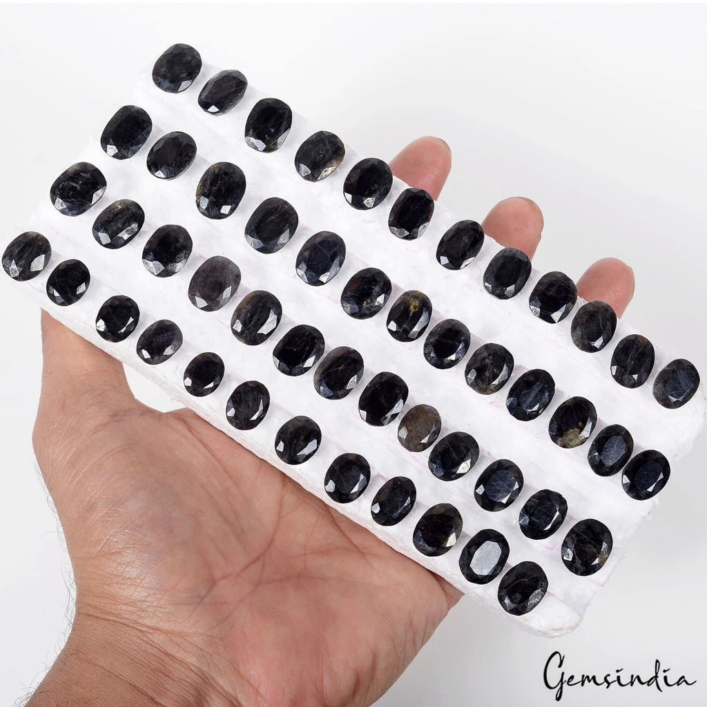 Sapphire Lot, Loose Gemstone, Untreated, Black — 50 Pieces, 11mm to 14mm, 430 Ct, Madagascar