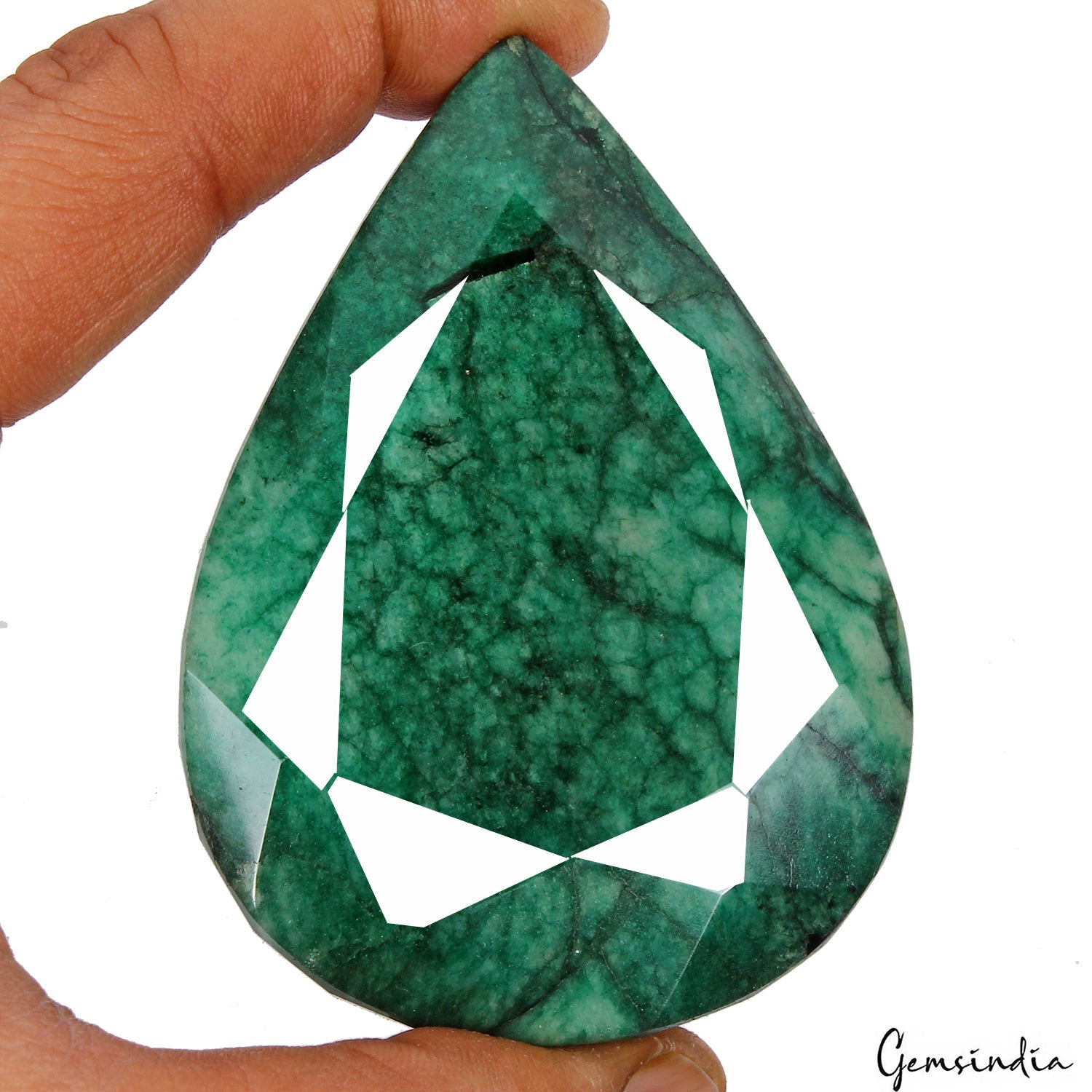 990 Ct Natural Dark Green Emerald Pear Faceted Earth Mined Loose Huge Gemstone