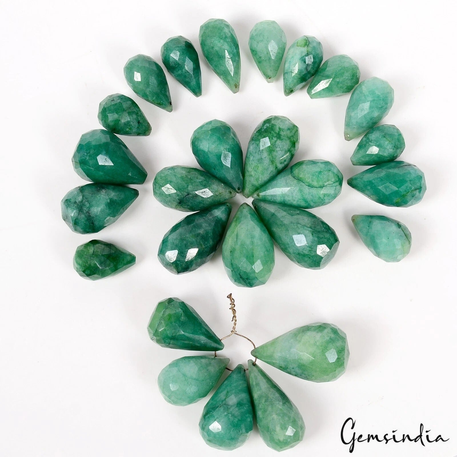 Emerald Loose Gemstone, Color Enhanced, Green — 20mm to 34mm, 1000 Ct, Brazil