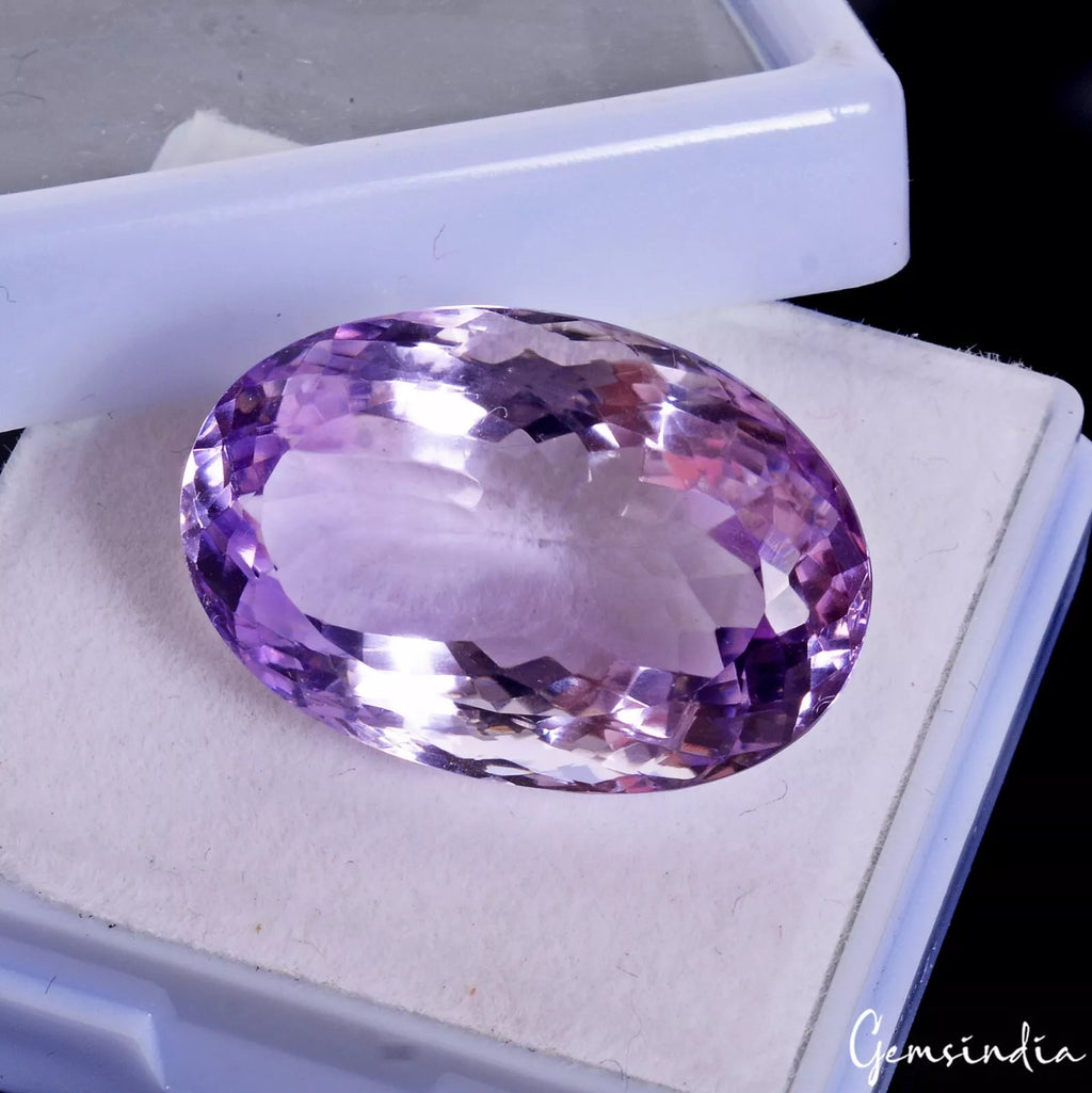 Amethyst Loose Gemstone, Untreated, Purple — 26x17x12mm, 33.95 Ct, Brazil
