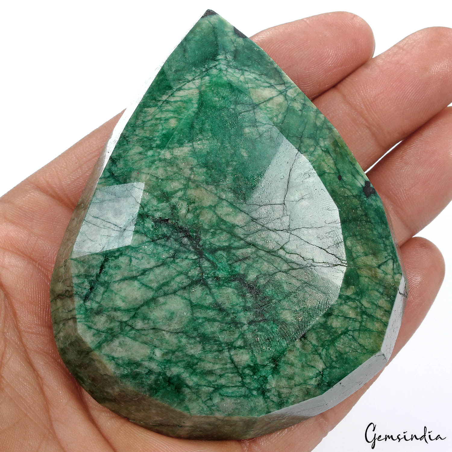 1150 Ct Natural Green Emerald Pear Cut Faceted Earth Mined Huge Size Gemstone