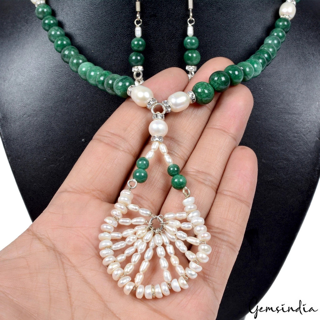 Emerald Necklace, Untreated, Green — 22 Inch, 312 Ct, Brazil