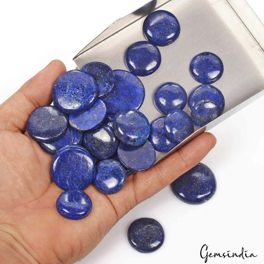 1000 Cts/29 Pcs Natural Blue Lapis Lazuli Gold Flecks Round Loose Wholesale Gems