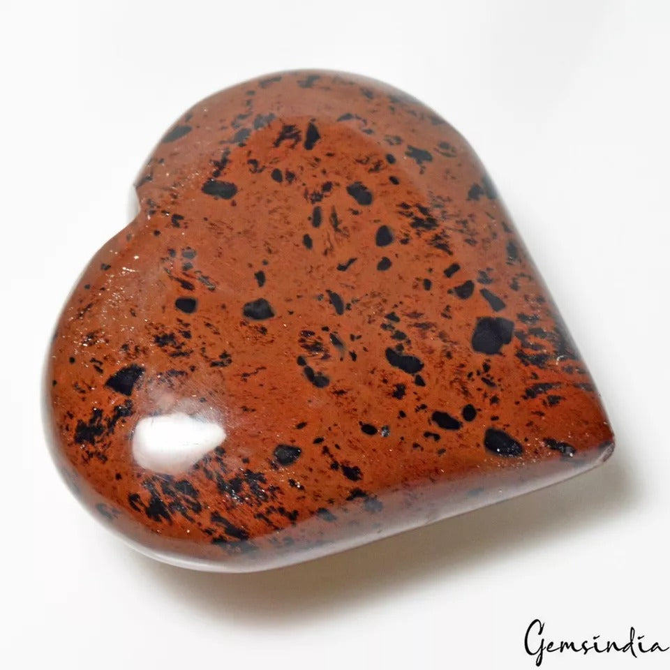 660Ct Natural Mahogany Obsidian Puffy Heart Crystal Healing/Meditation Loose Gem