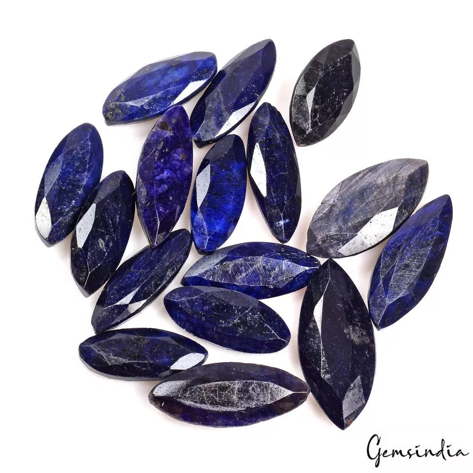 Blue Sapphire Lot, Loose Gemstone — 16 Pieces, 20mm To 24mm, 183.50 Ct