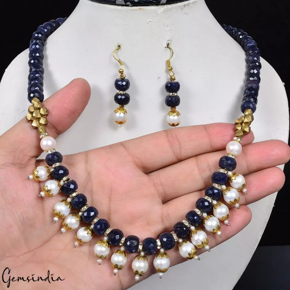 Blue Sapphire Necklace — 7mm To 9mm, 560 Ct