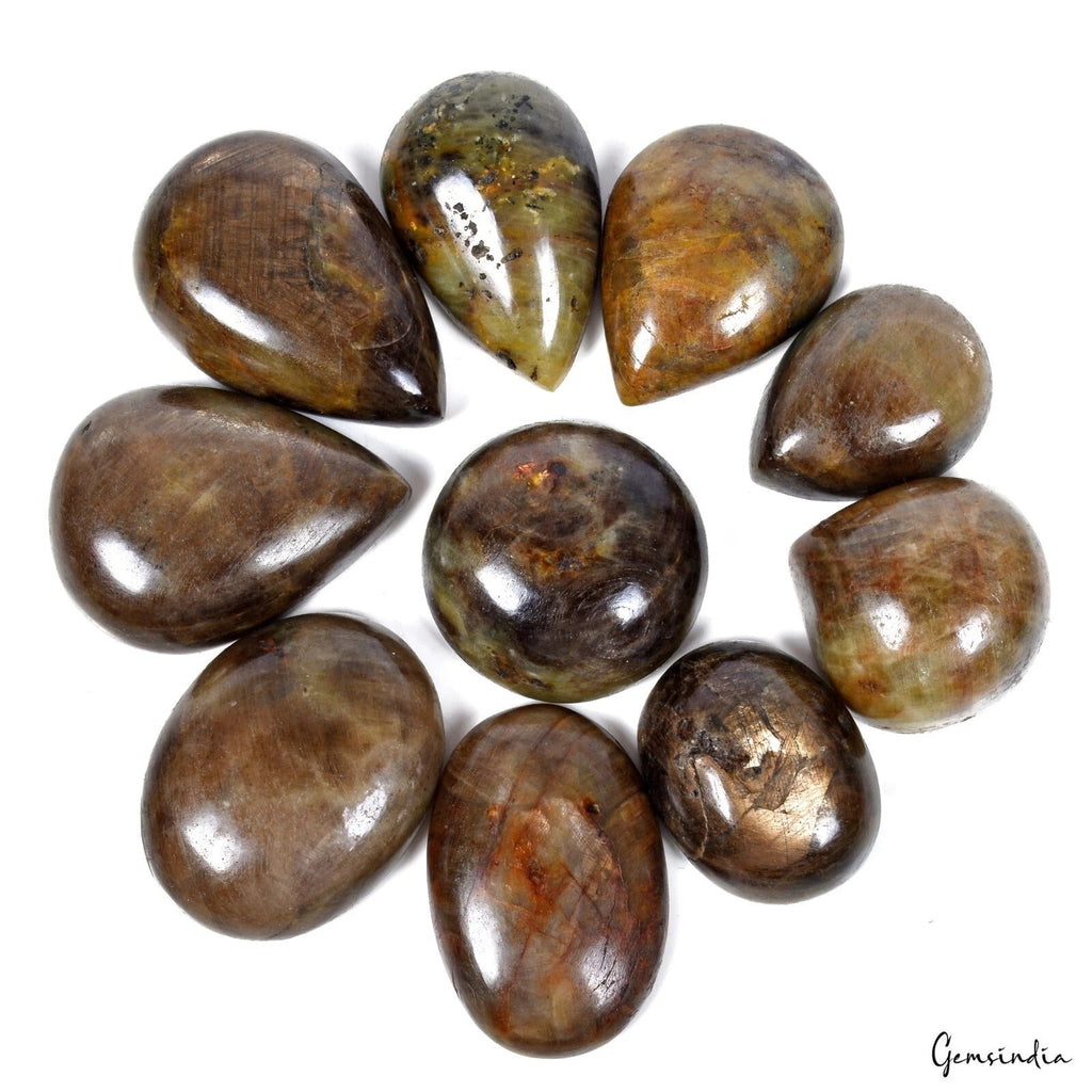2400 Ct Natural Golden Brown Untreated Sapphire Mix Cab Loose Wholesale Gems Lot