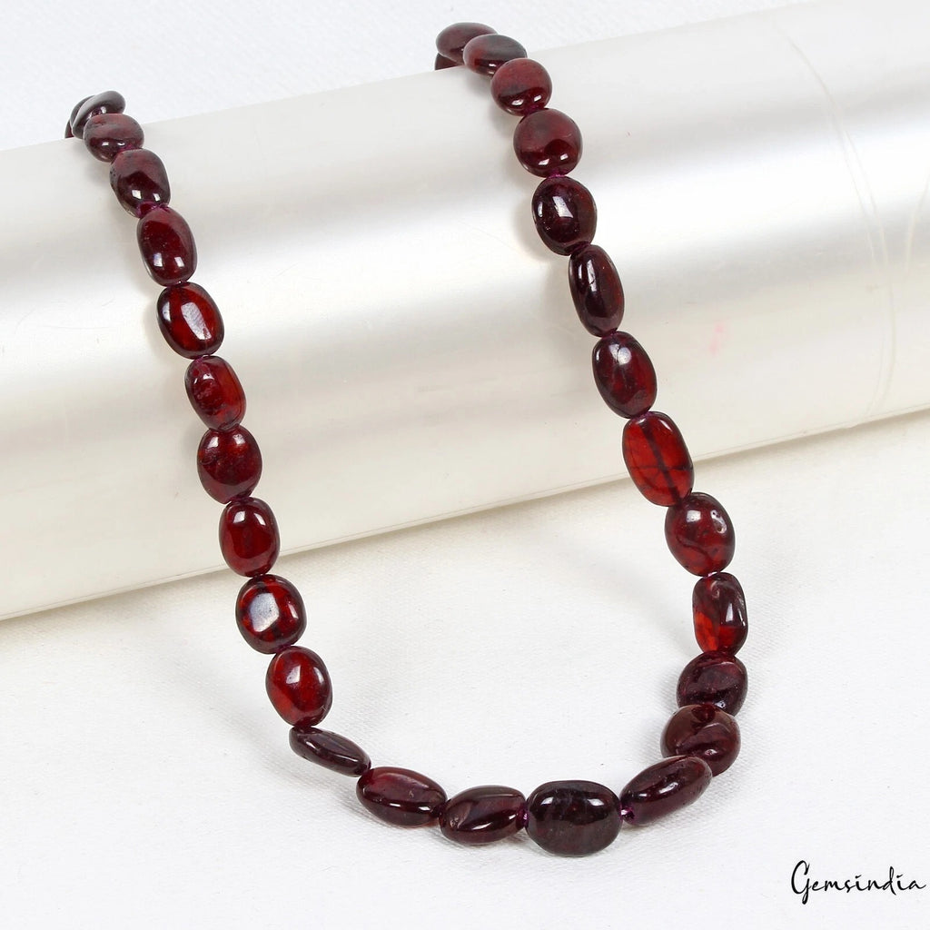 Hessonite Garnet Necklace, Untreated, Brown — 5mm to 10mm, 182.60 Ct, Sri Lanka