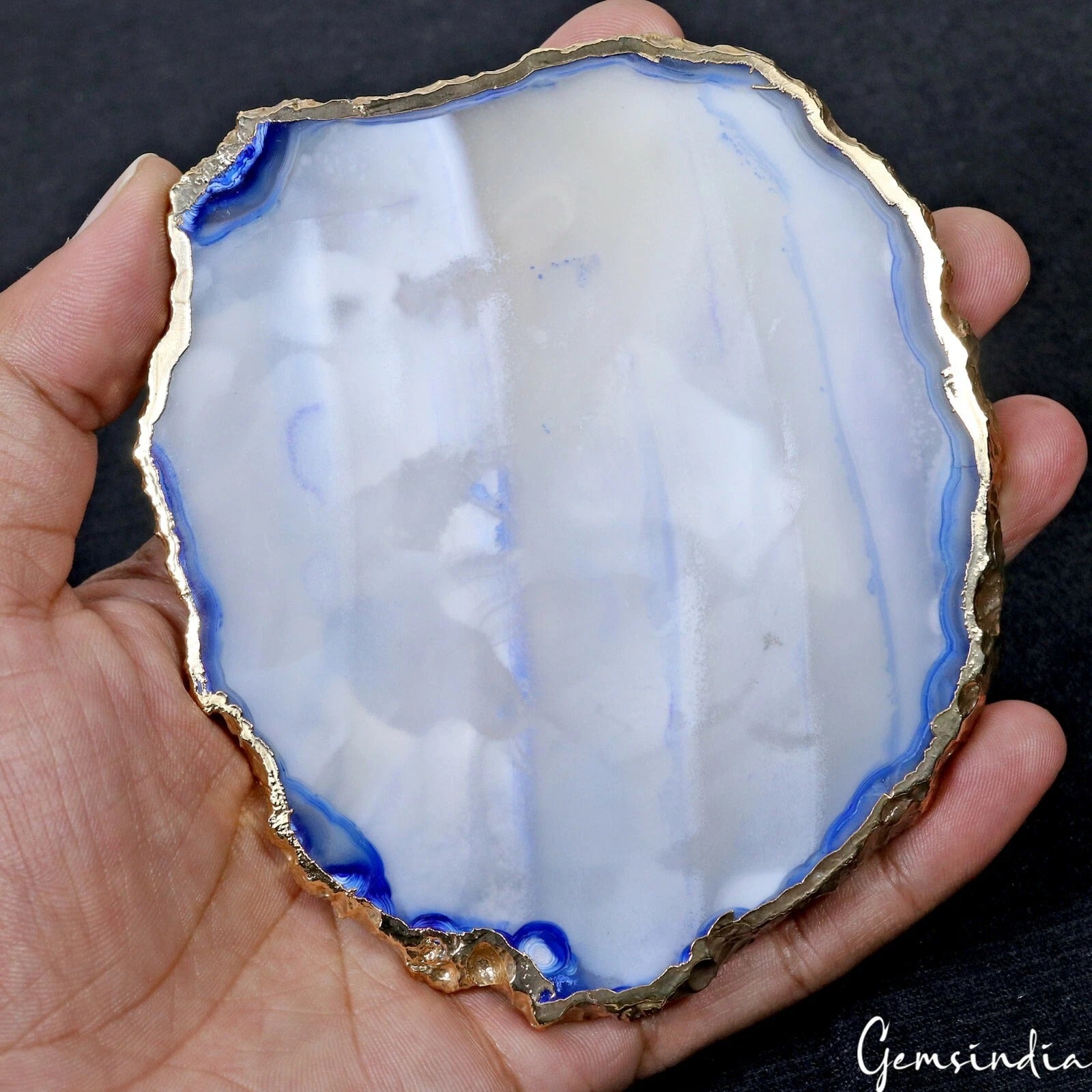 620 Cts Natural Druzy Onyx Huge Size Designer Cabochon Loose Gemstone 103mm/93mm