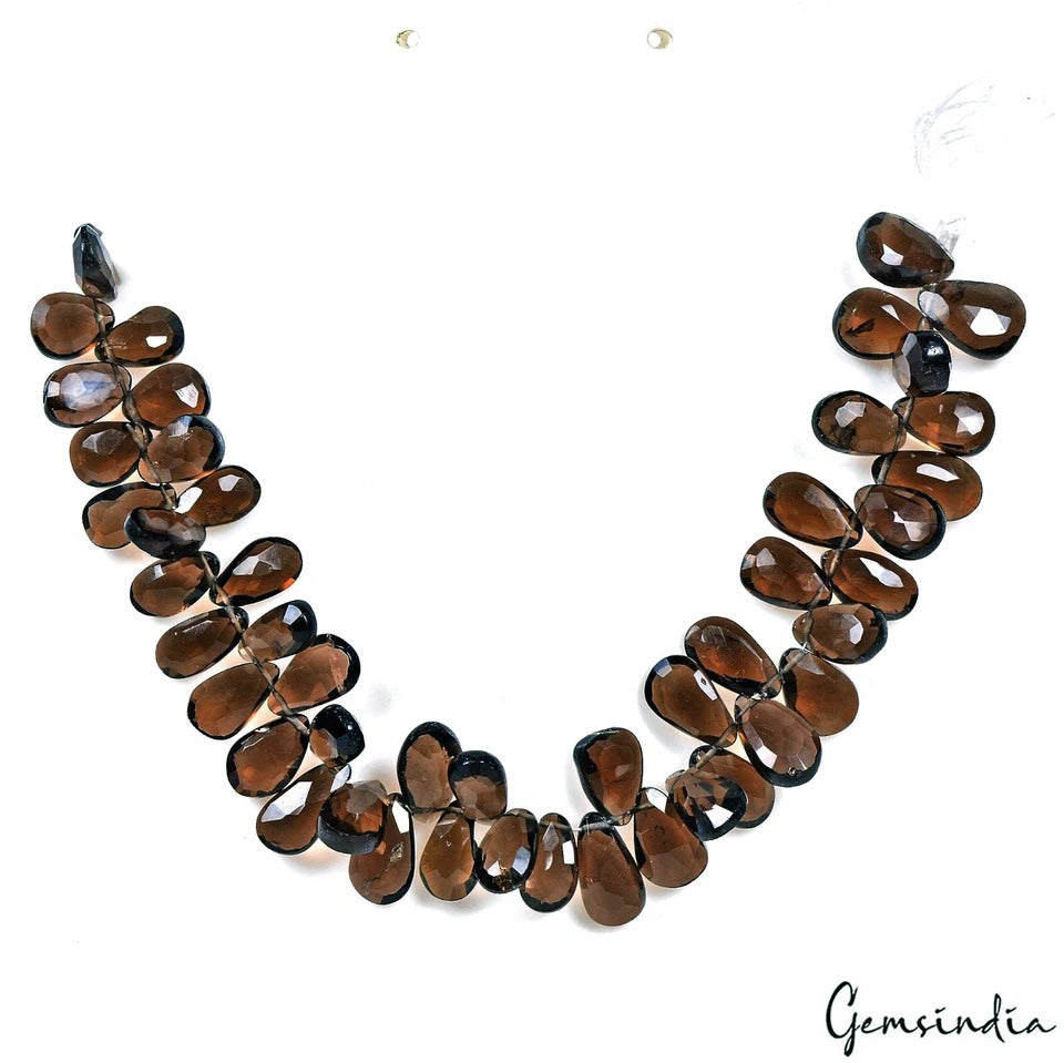Smoky Quartz Beaded Strand, Untreated, Brown — 10mm to 14mm, 162.60 Ct, Madagascar