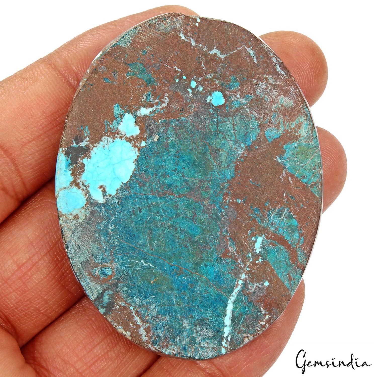 Turquoise Cabochon, Blue — 60x46x10 mm, 300 Ct