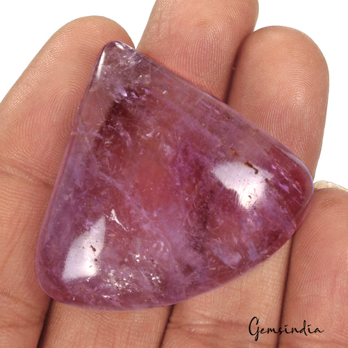 Amethyst Cabochon, Untreated — 39 x 42 x 11mm, 116.40 Ct, Brazil
