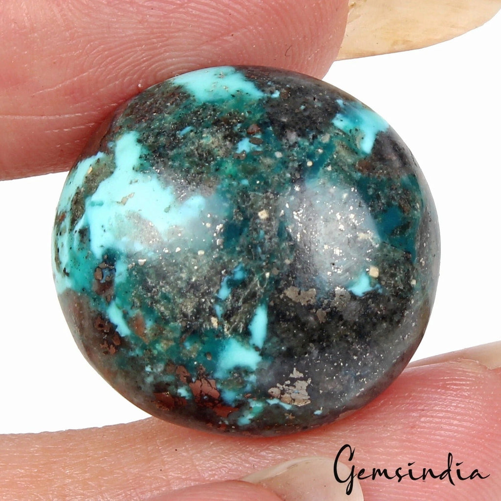 igl&i Certified 37 Cts Natural Untreated Persian Turquoise (Firoza) Oval Cab Gem