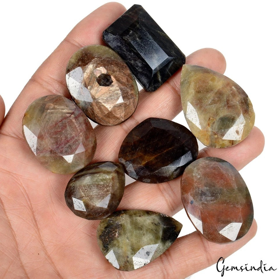 1050Ct Natural Untreated Brown Sapphire Mixed Cut Wholesale Loose Gemstones~8 Pc