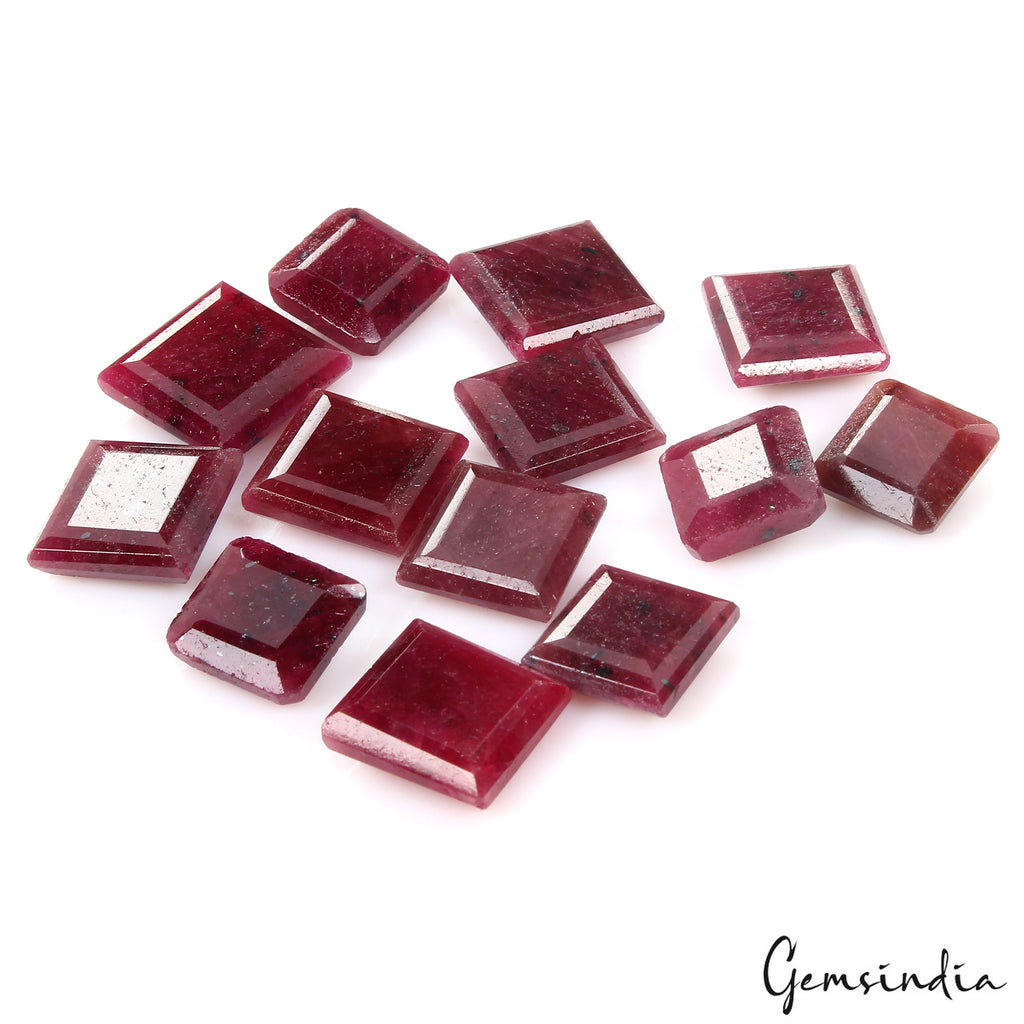 Ruby Lot, Loose Gemstone, Color Enhanced, Red — 13 Pieces, 14mm to 18mm, 280 Ct, Madagascar