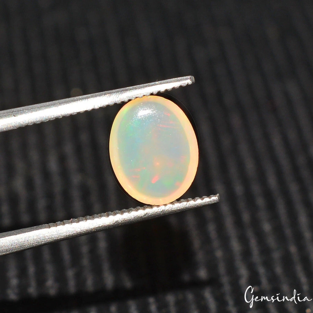 Natural Ethiopian Welo Opal Cabochon - Multi Color Fire Opal Loose Gem~1.20 Ct
