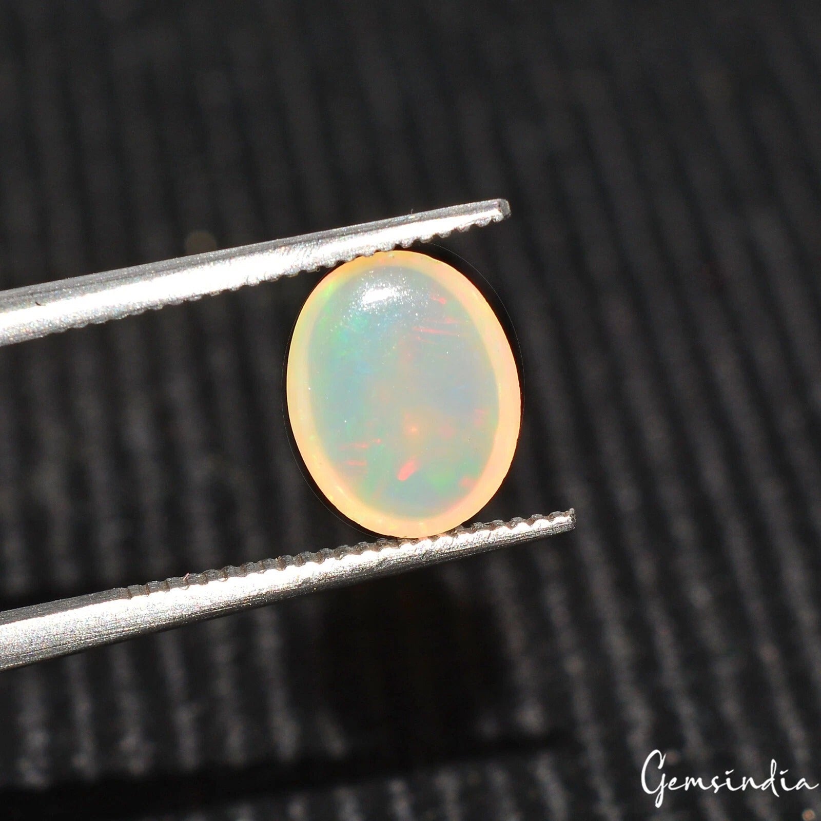 Natural Ethiopian Welo Opal Cabochon - Multi Color Fire Opal Loose Gem~1.20 Ct